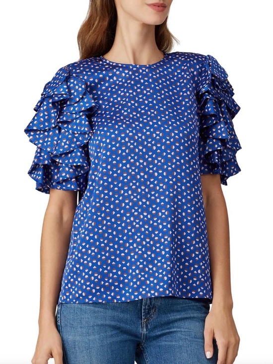 kate spade Tops - Kate Spade New York Geo Dot satin blouse size small